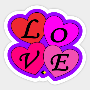 FOUR LOVE HEARTS MIX Sticker